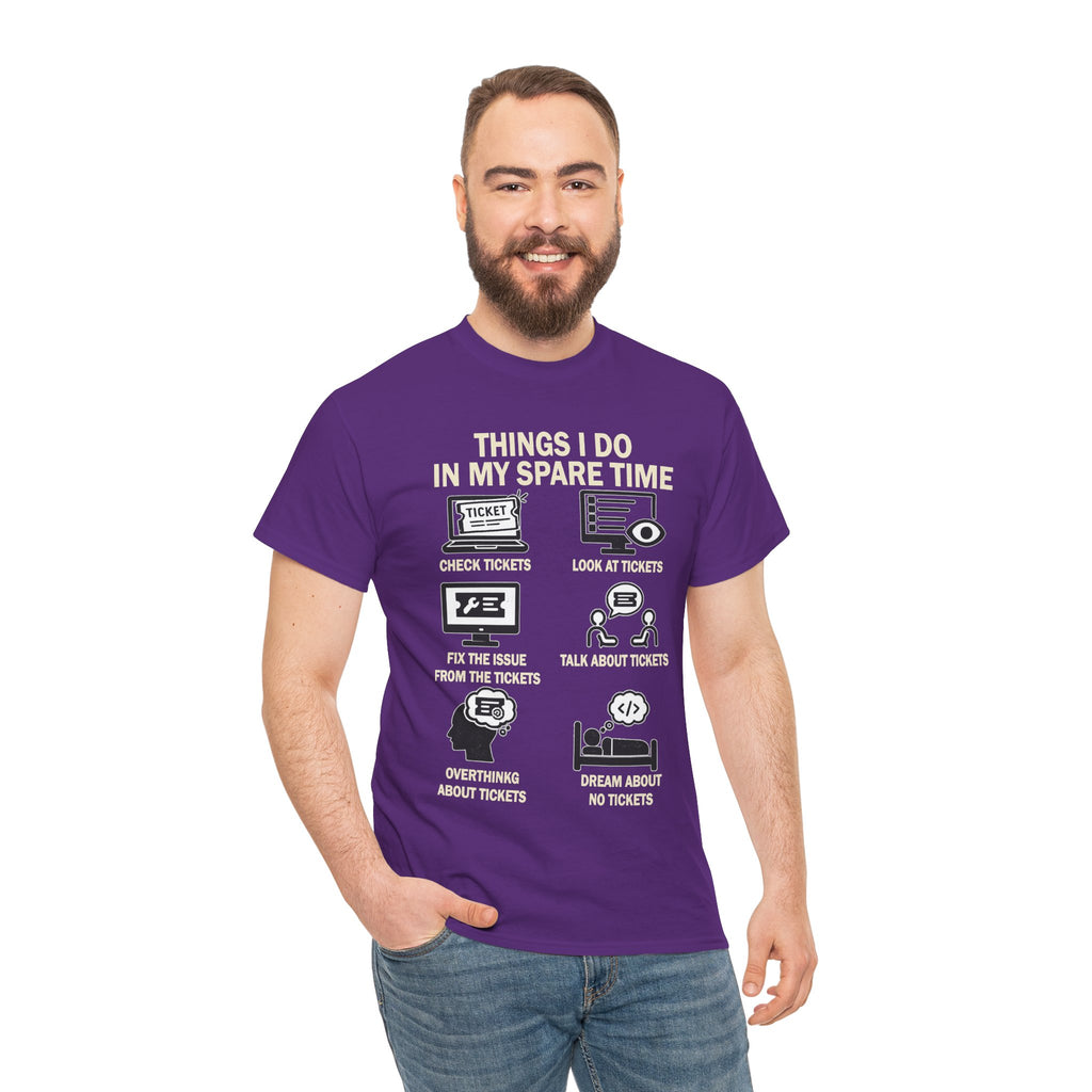 Things I Do In My Spare Time Ticket Obsessed Unisex Heavy Cotton T-Shirt