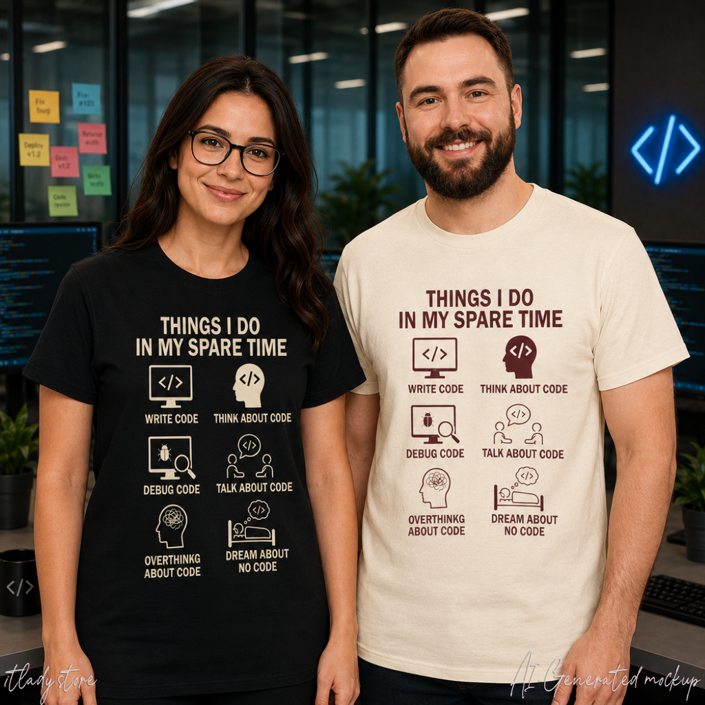 Things I Do in My Spare Time (Code) Unisex Heavy Cotton T-Shirt