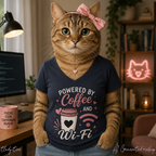 Powered by Coffee and Wi-fi V‑Neck Tee