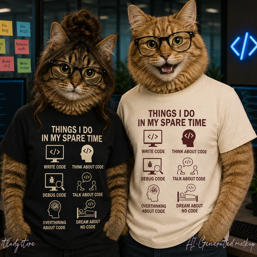 Things I Do in My Spare Time (Code) Unisex Heavy Cotton T-Shirt