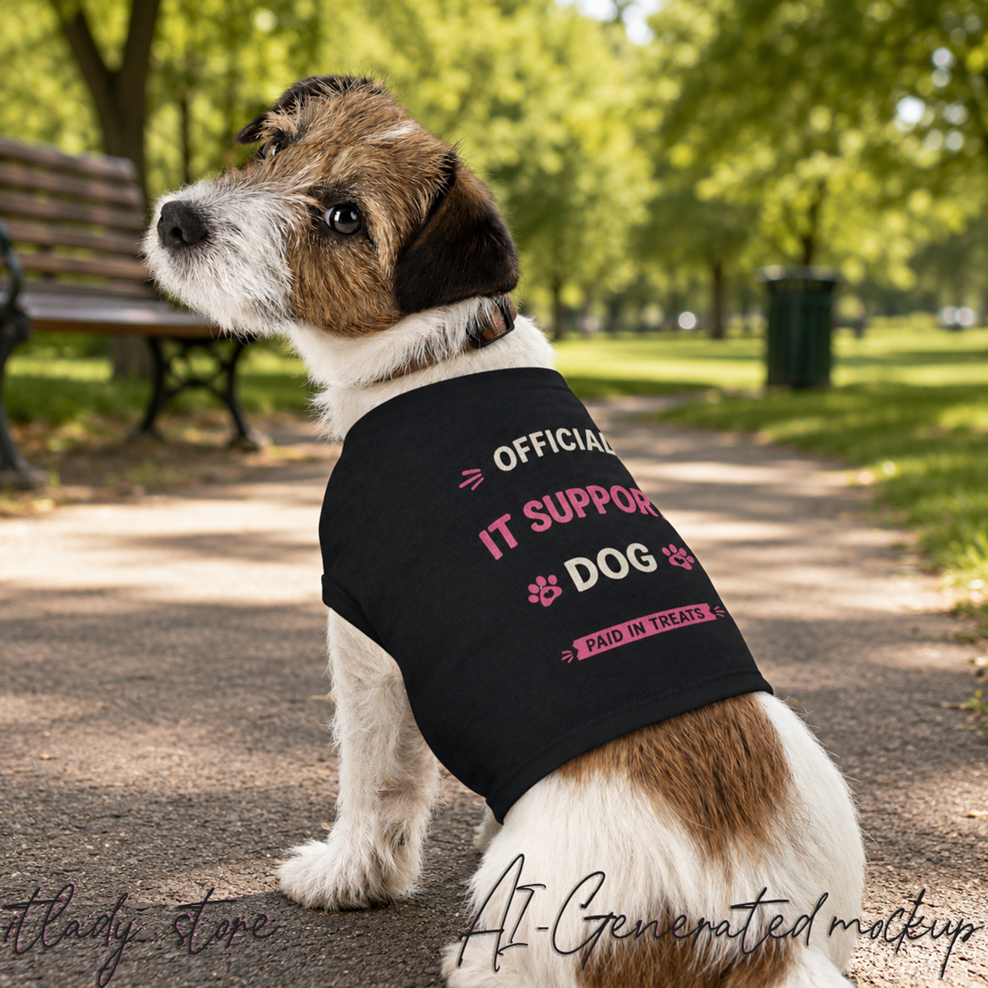 Official IT Support Dog: Paid in Treats Dog Tank Top