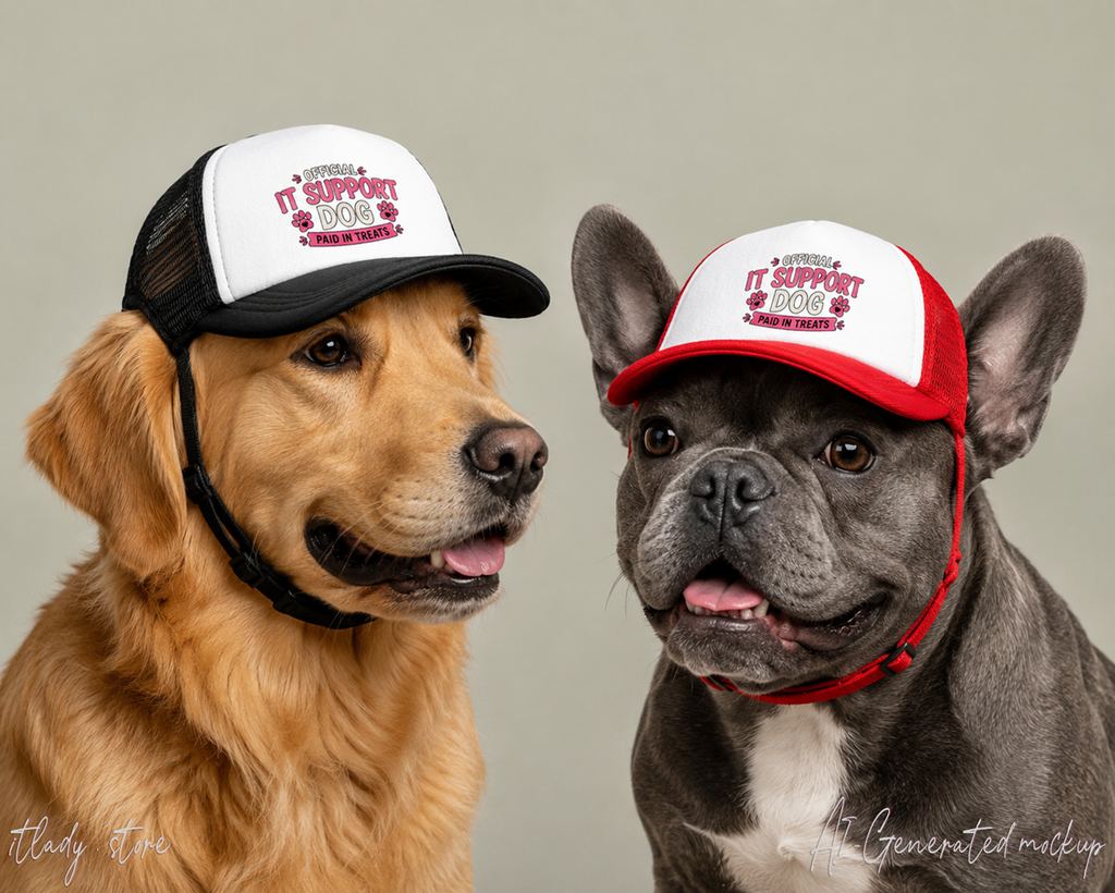 Officially IT Support Dog, Paid in Treats - I.T. Support Dog Trucker Hat