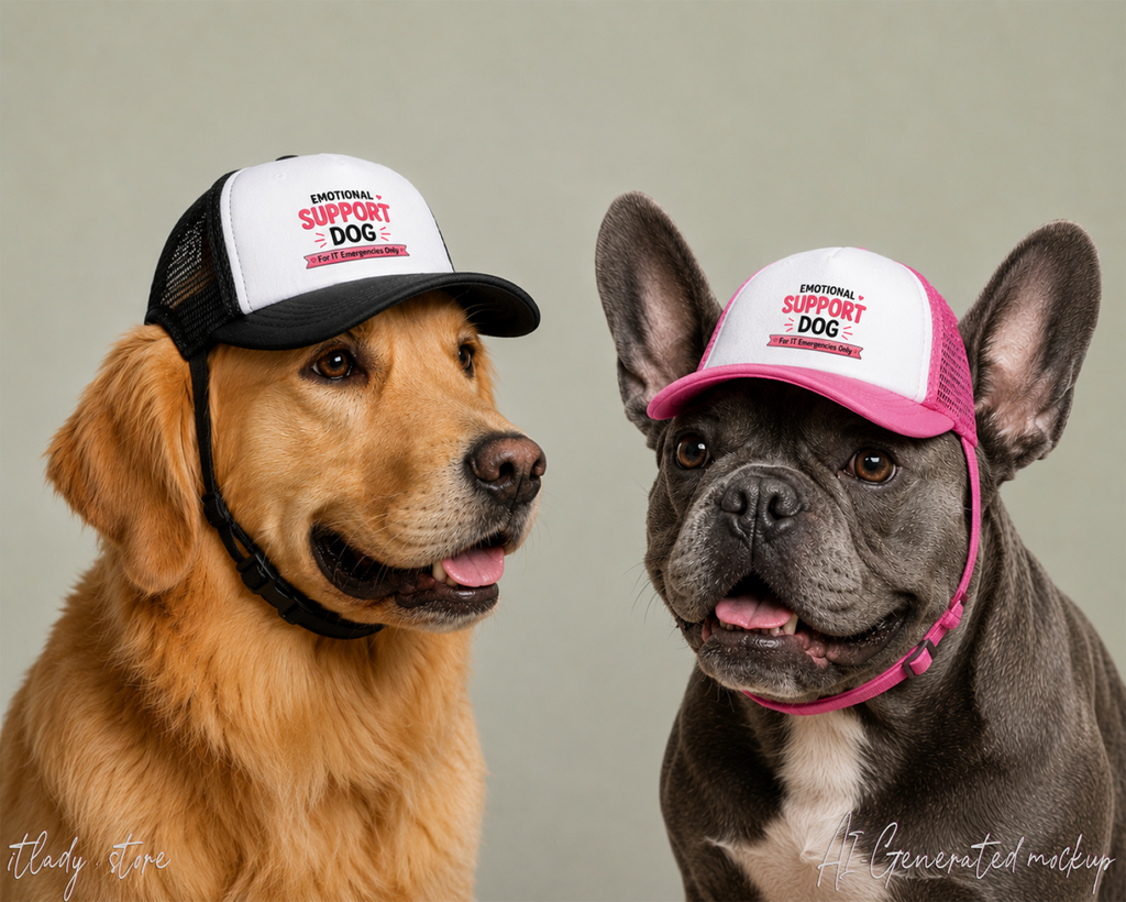 Emotional Support Dog For IT Emergency Only Trucker Hat