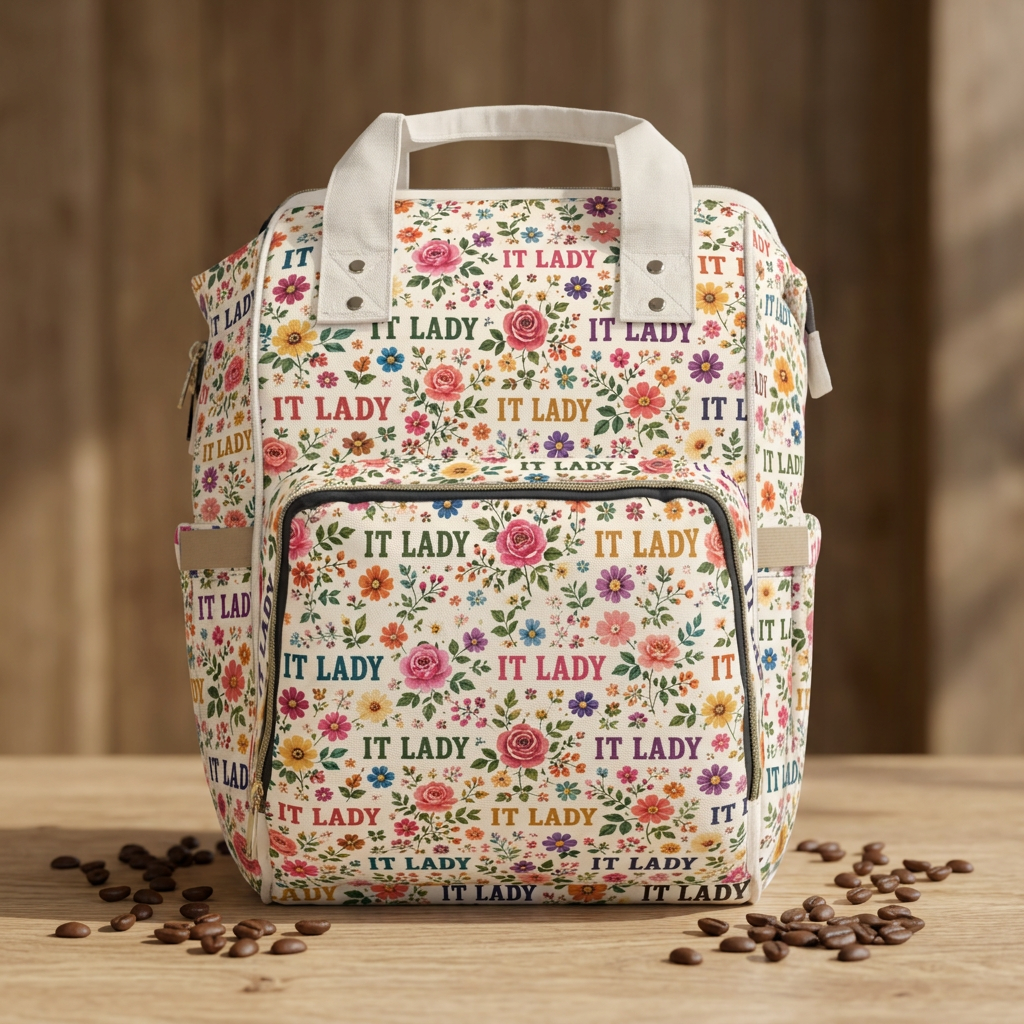 IT LADY Floral Pattern Multifunction Travel Backpack