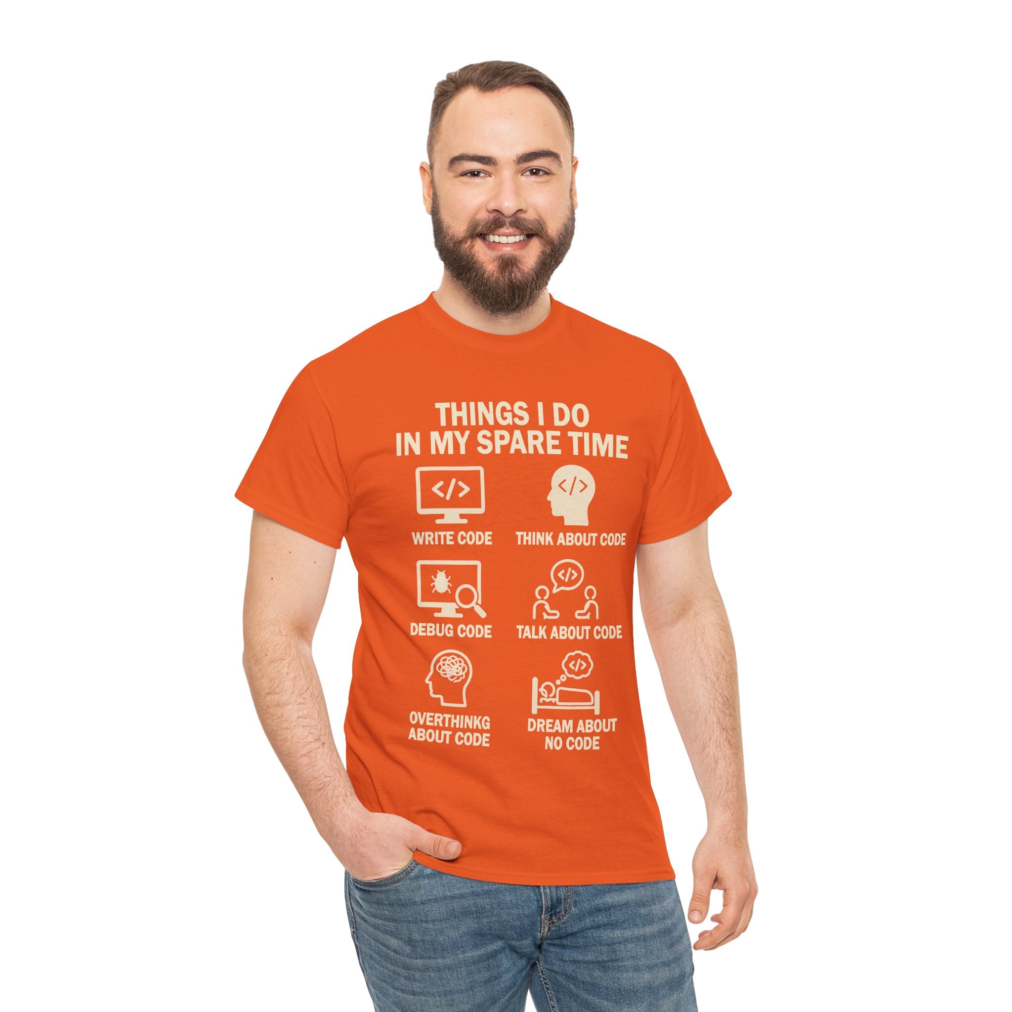 Things I Do in My Spare Time (Code) Unisex Heavy Cotton T-Shirt