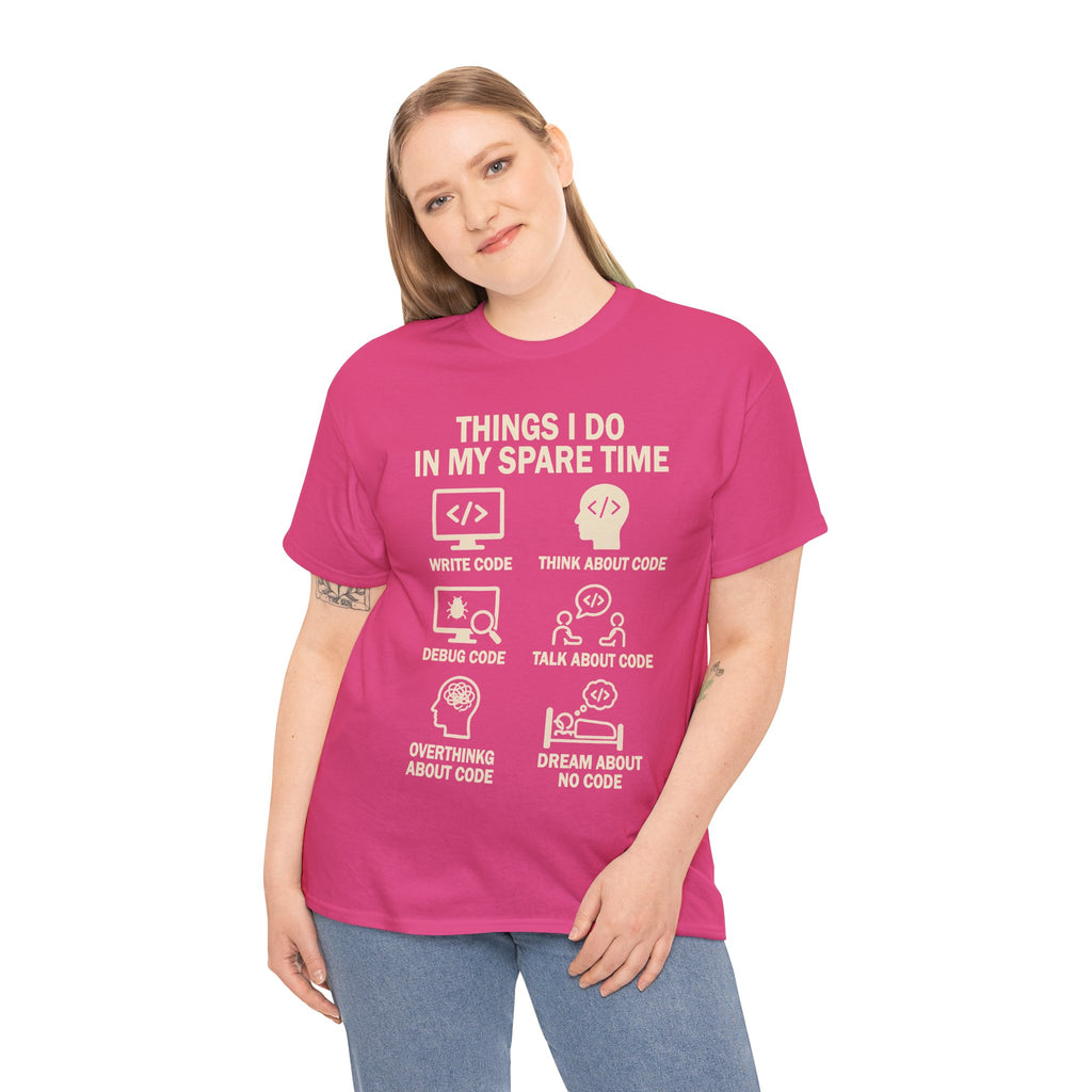 Things I Do in My Spare Time (Code) Unisex Heavy Cotton T-Shirt