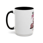 Coffee First Tickets Accent Mug - Funny Pink Heart Coffee Lover Gift (11/15oz)