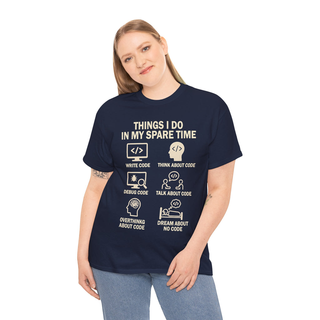 Things I Do in My Spare Time (Code) Unisex Heavy Cotton T-Shirt