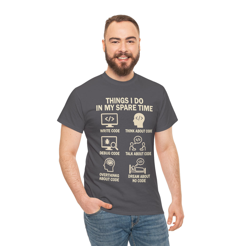Things I Do in My Spare Time (Code) Unisex Heavy Cotton T-Shirt