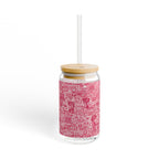 IT Lady Pink Pattern Sipper Glass, 16oz