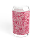 IT Lady Pink Pattern Sipper Glass, 16oz