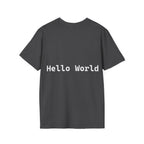 Front: print("Hello World") Back: Hello World Programmer Unisex Softstyle T-Shirt