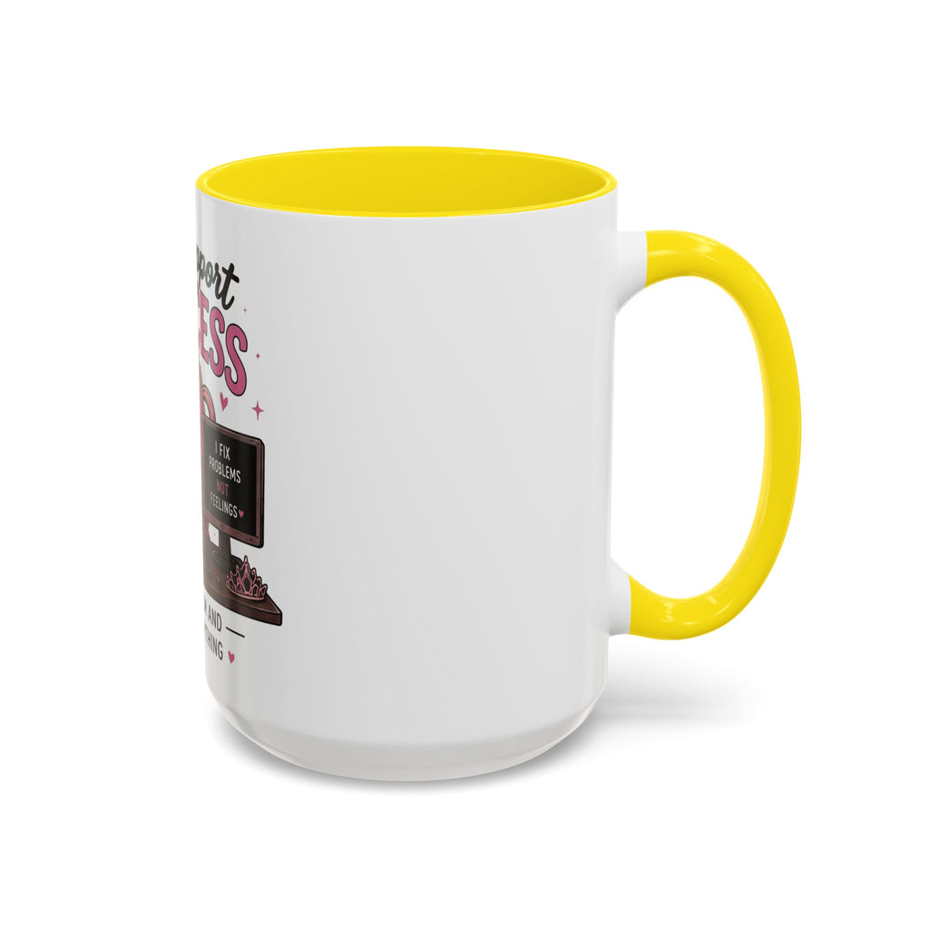 Coffee First Tickets Accent Mug - Funny Pink Heart Coffee Lover Gift (11/15oz)
