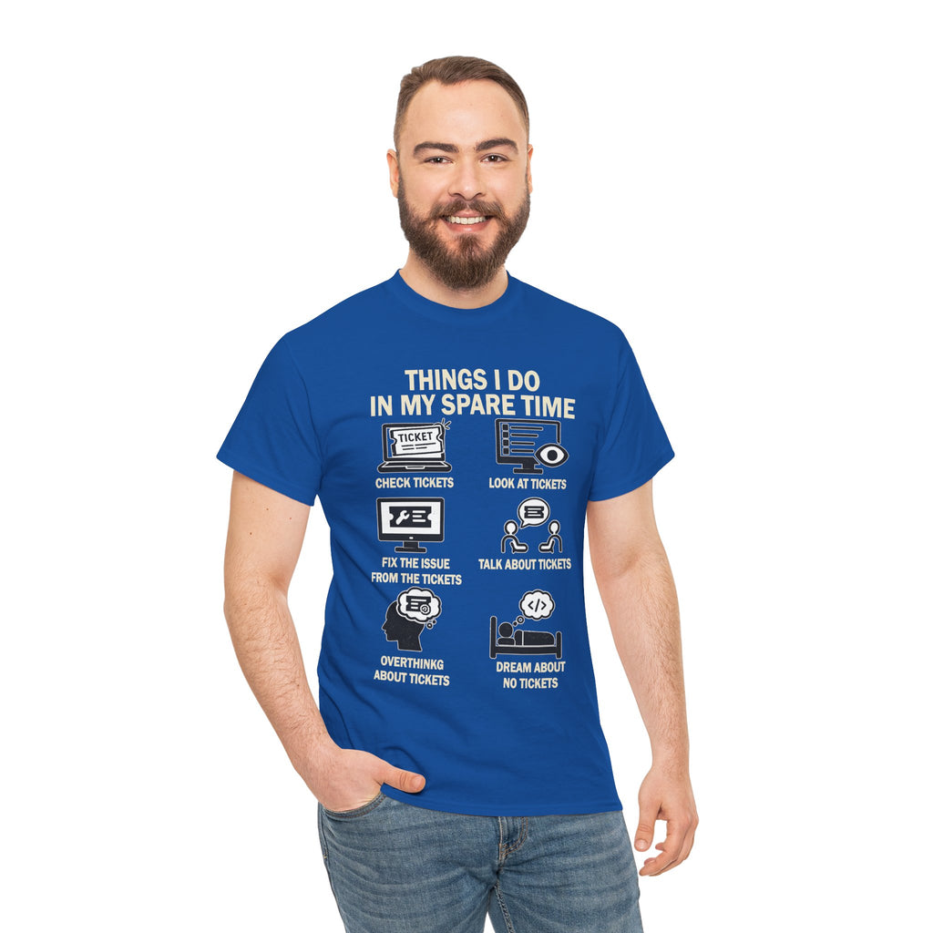 Things I Do In My Spare Time Ticket Obsessed Unisex Heavy Cotton T-Shirt