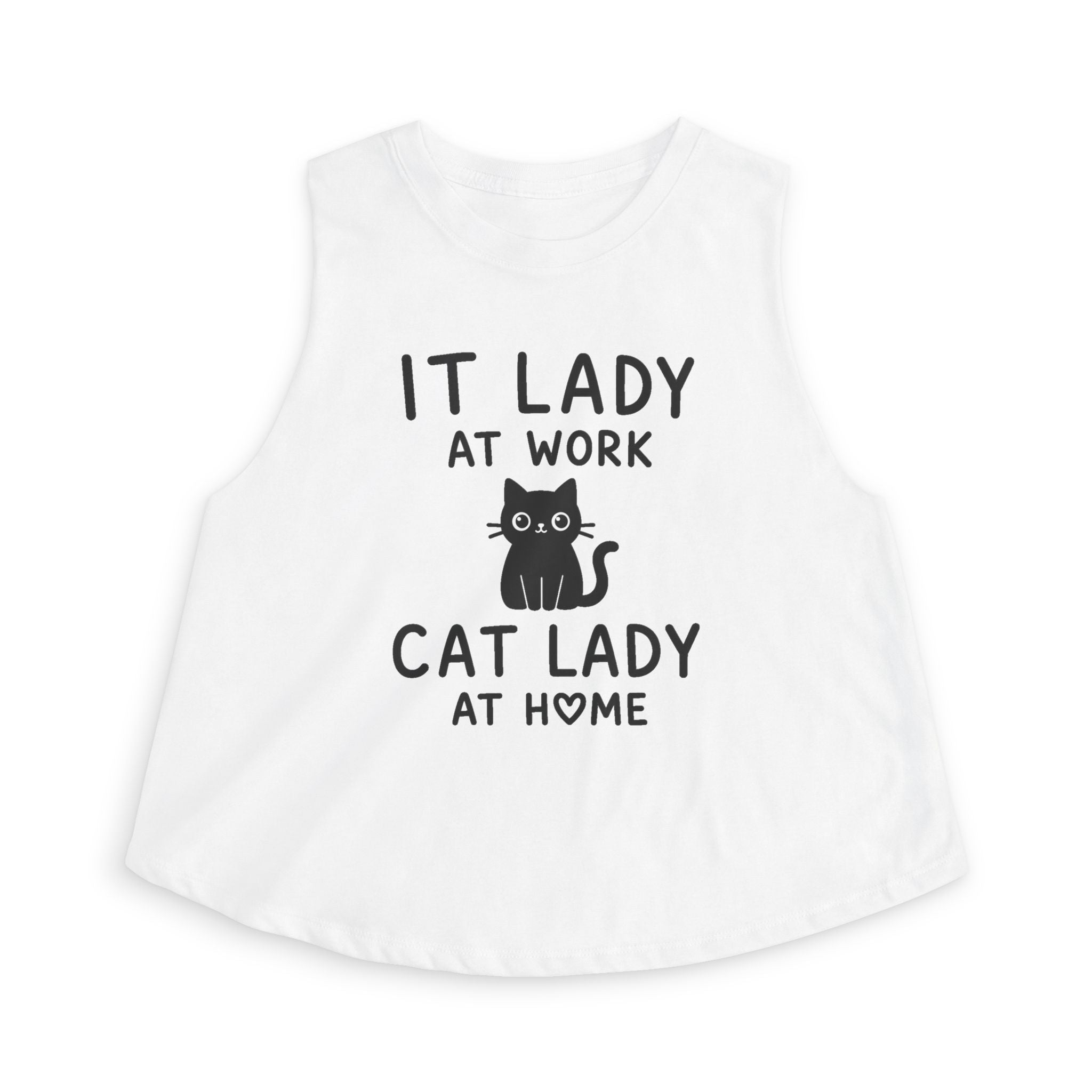 IT Lady at Work, Cat Lady at Home Crop Top