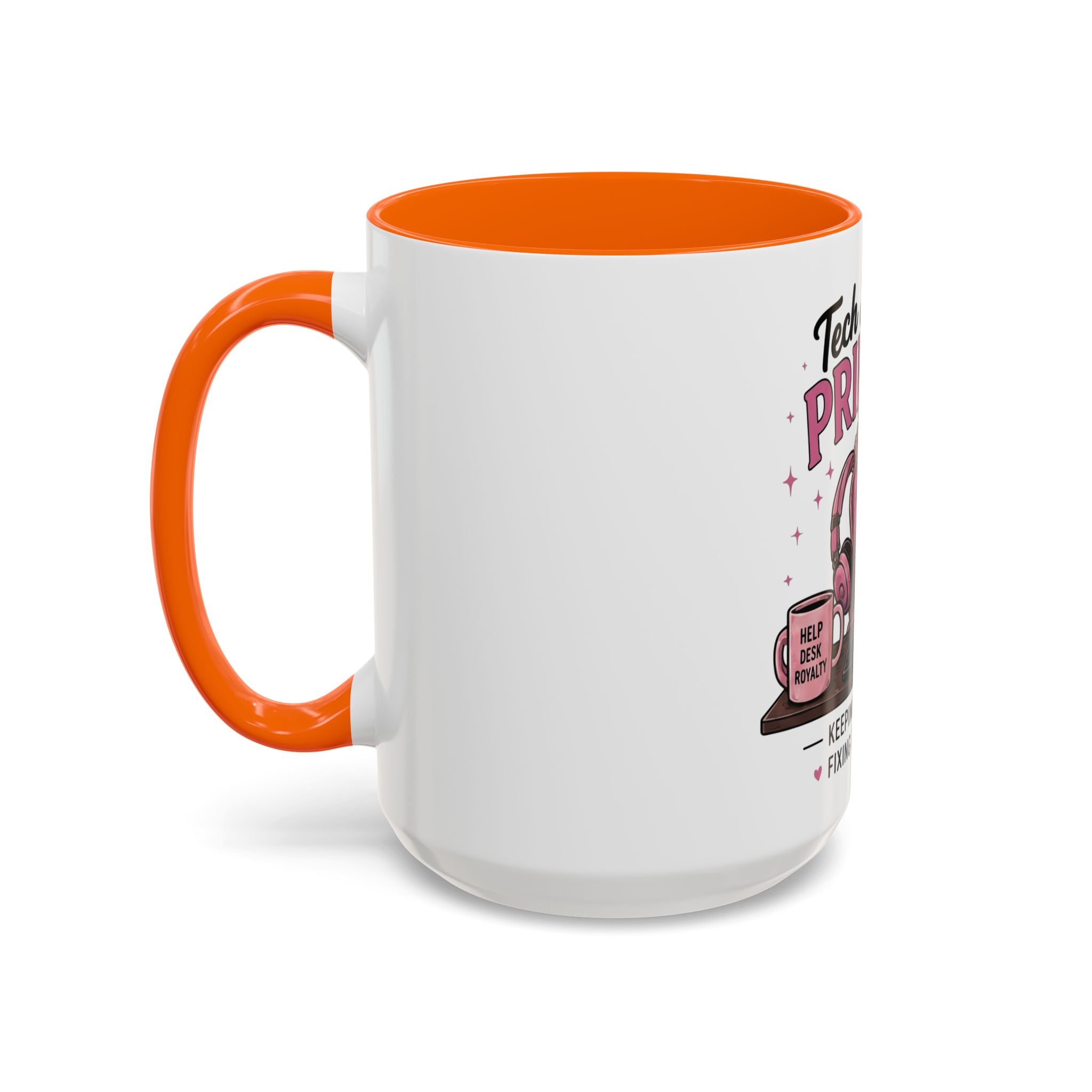 Coffee First Tickets Accent Mug - Funny Pink Heart Coffee Lover Gift (11/15oz)