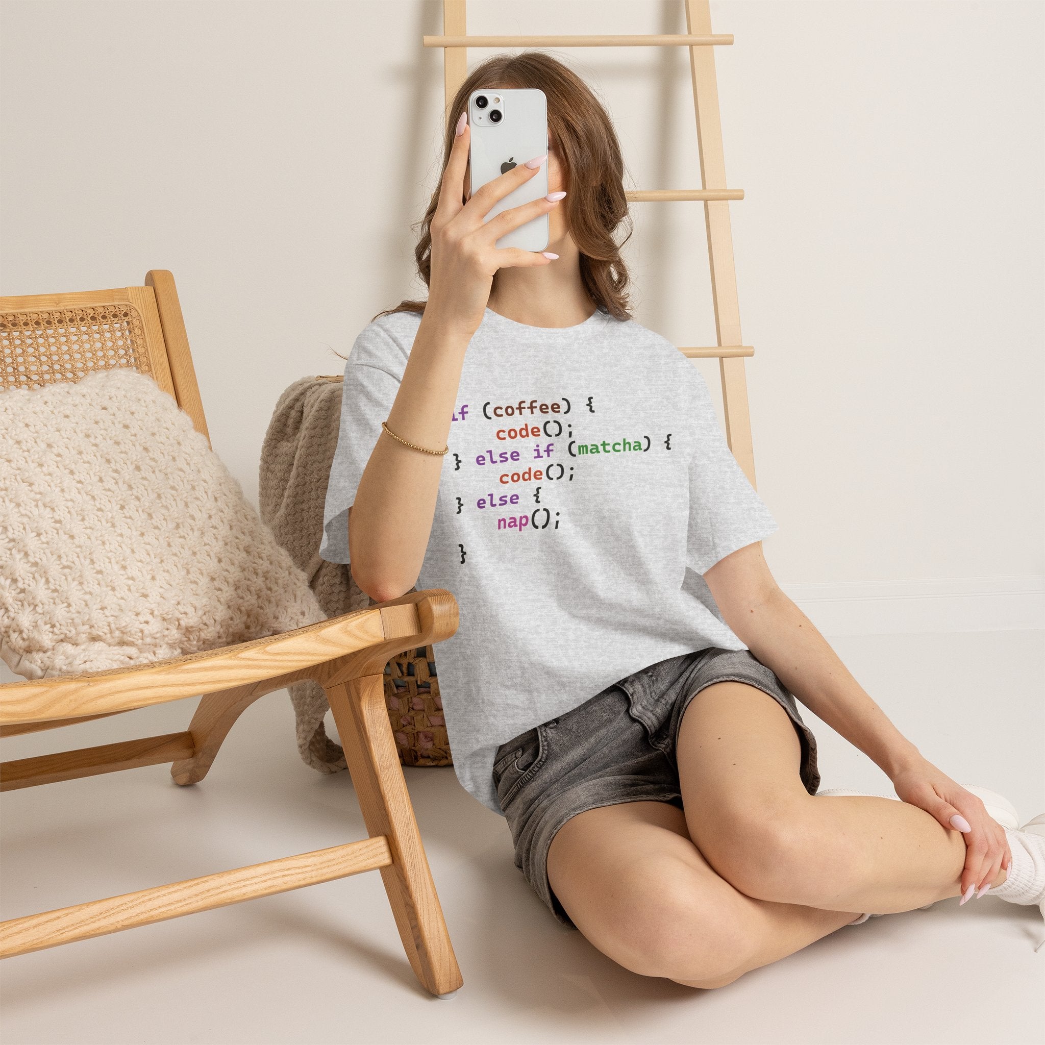 if (coffee) { code(); } else if (matcha) { code(); } else { nap(); } Unisex Heavy Cotton T-shirt