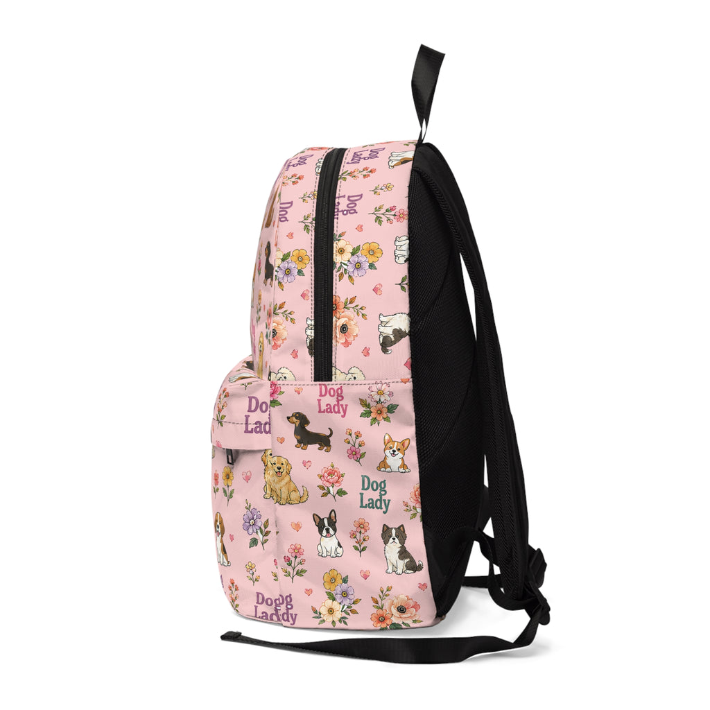 Dog Lady Floral Backpack