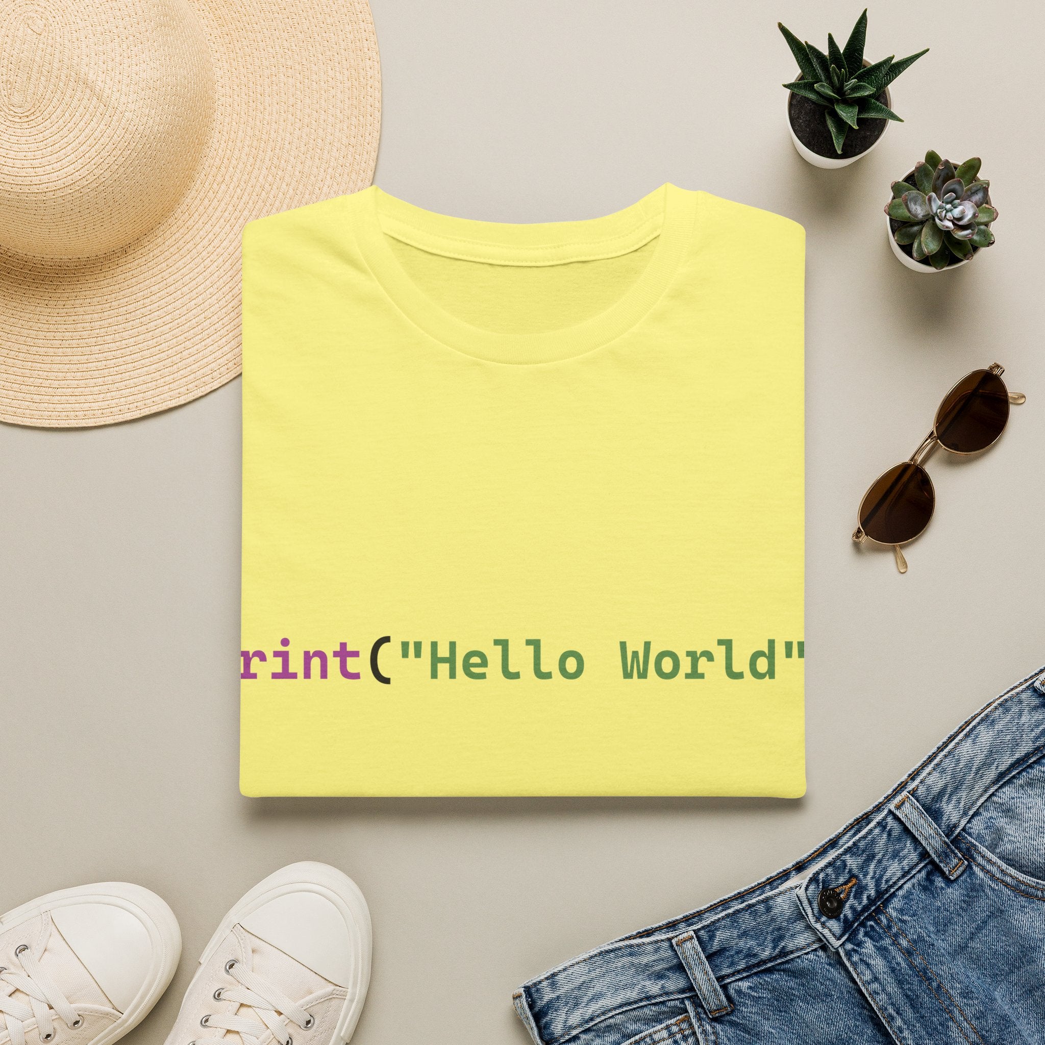 Front: print("Hello World") Back: Hello World Programmer Unisex Softstyle T-Shirt
