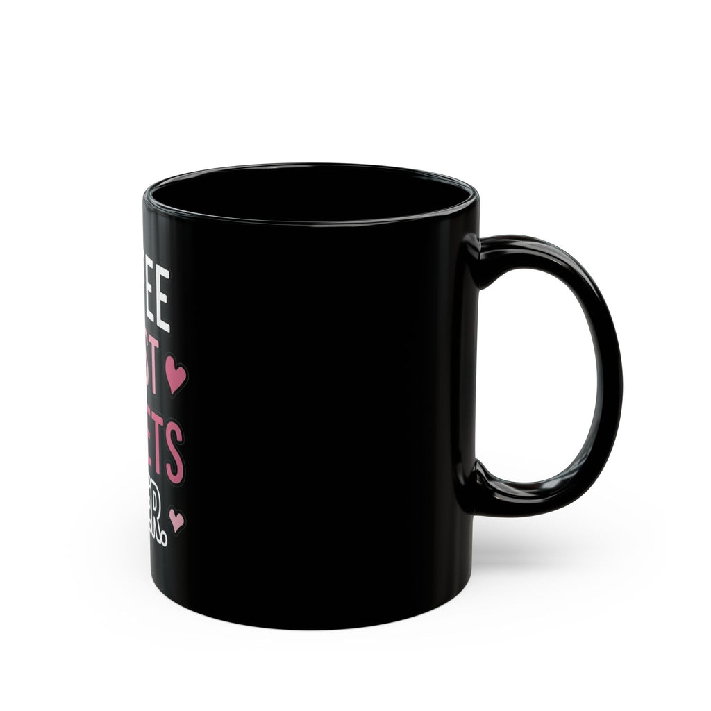 Coffee First Tickets Later Black Mug – Funny Event Planner Gift