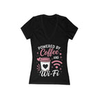 Powered by Coffee and Wi-fi V‑Neck Tee