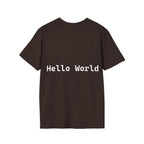Front: print("Hello World") Back: Hello World Programmer Unisex Softstyle T-Shirt