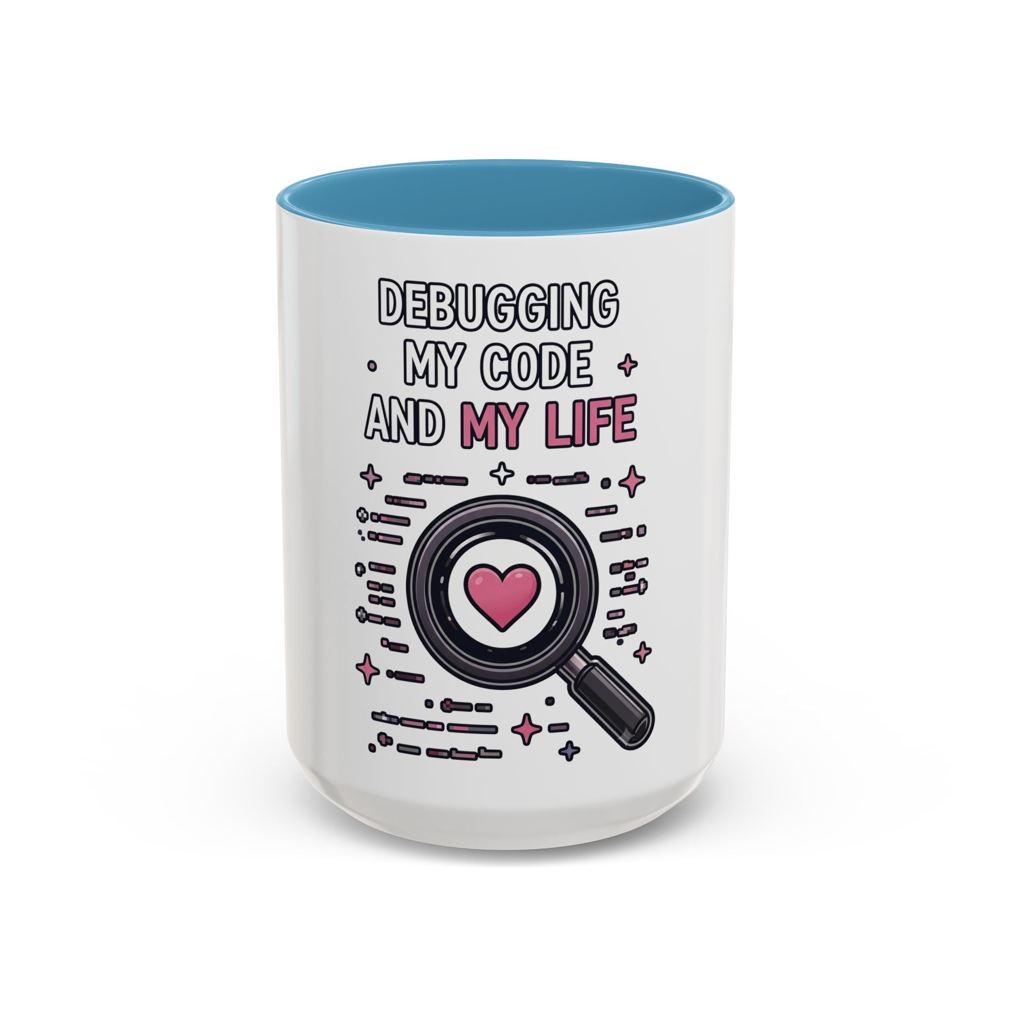 Debugging My Code and My Life Accent Coffee Mug - Coder Gifts, Funny Programming Mug (11/15oz)