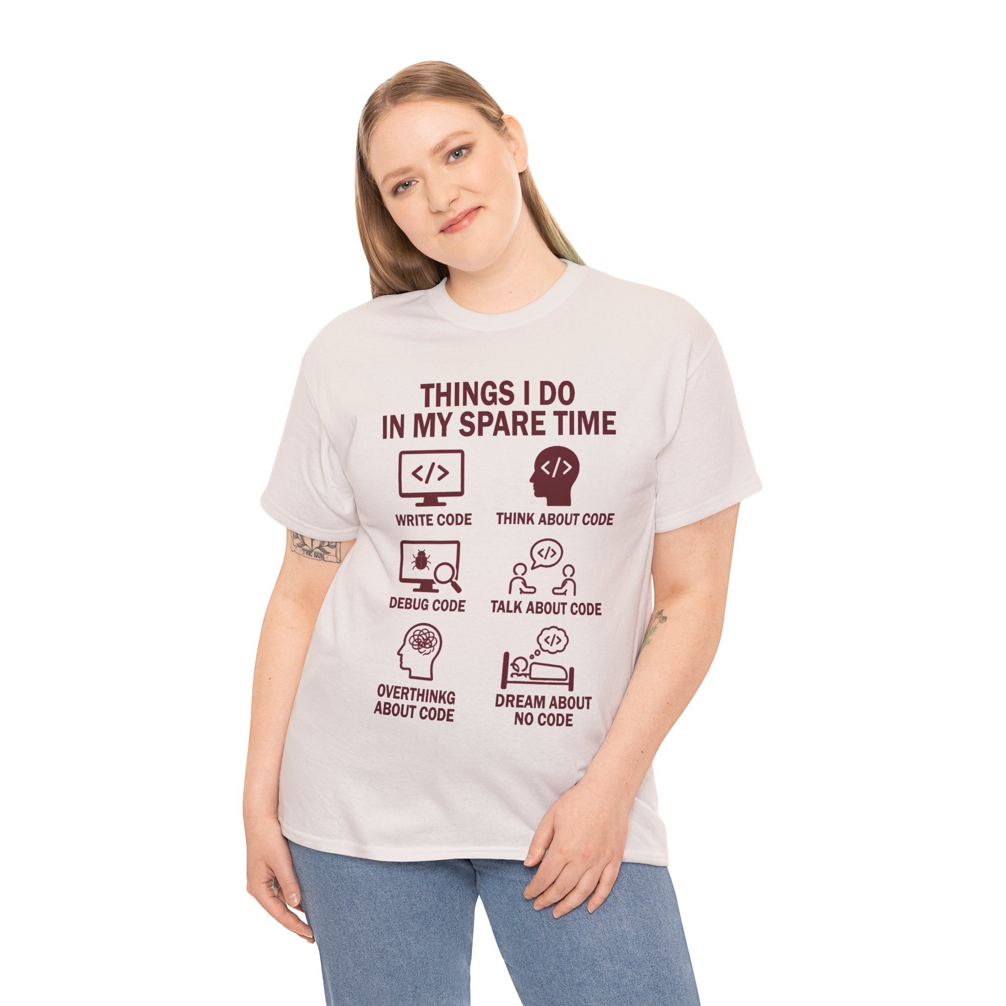 Things I Do in My Spare Time (Code) Unisex Heavy Cotton T-Shirt