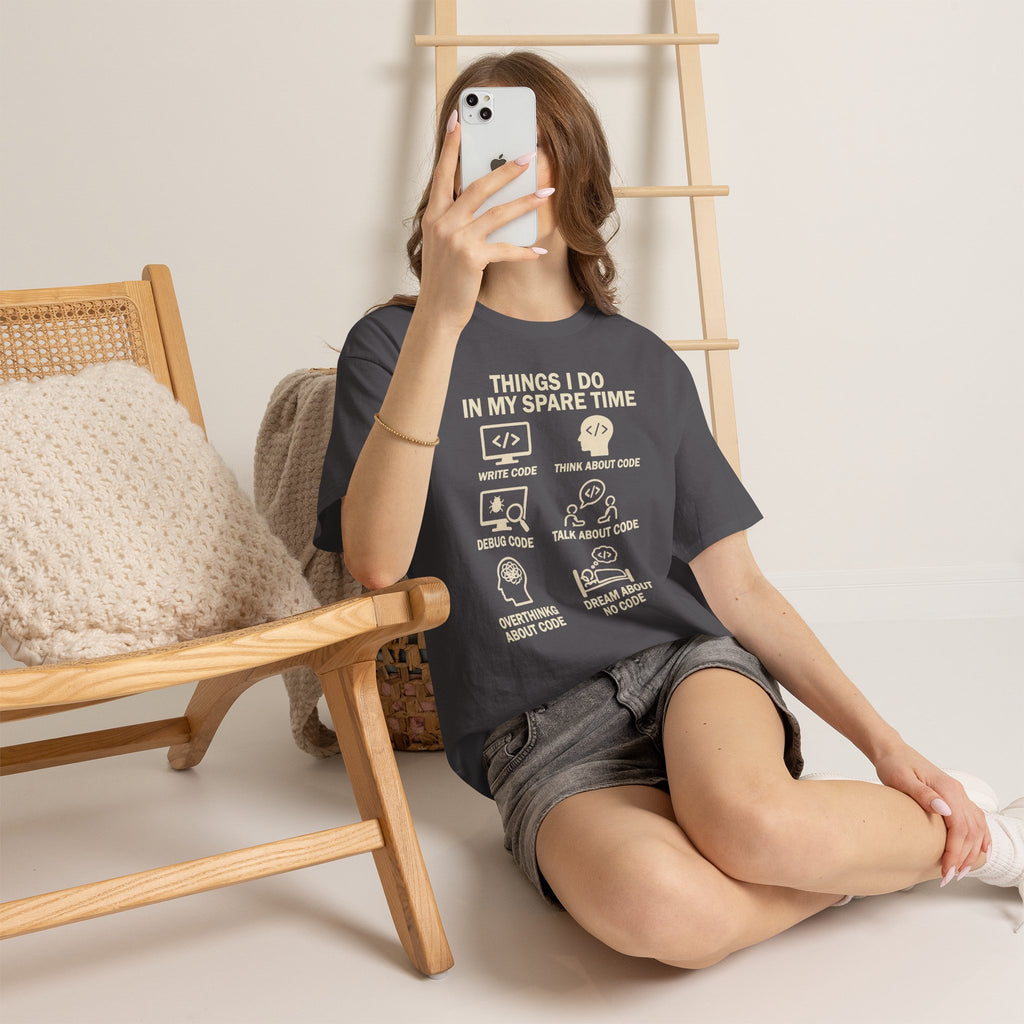 Things I Do in My Spare Time (Code) Unisex Heavy Cotton T-Shirt