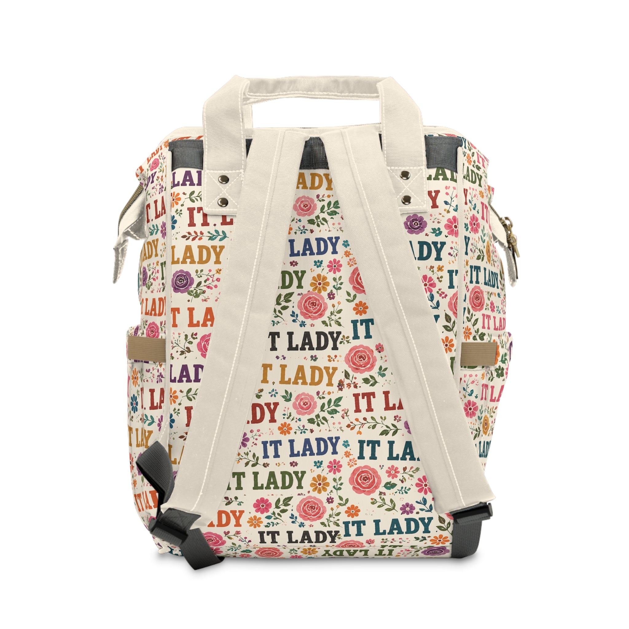 IT LADY Floral Pattern Multifunction Travel Backpack