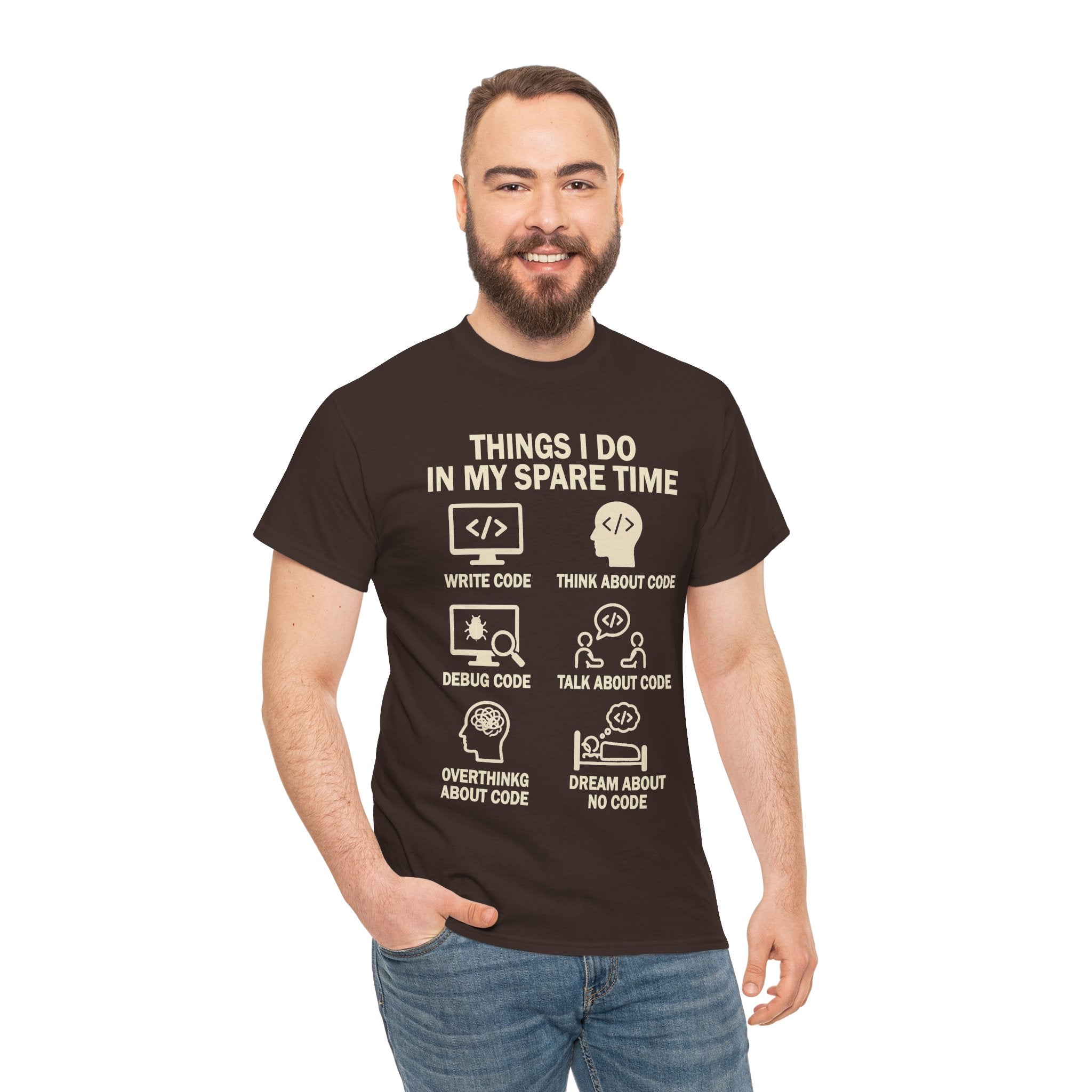Things I Do in My Spare Time (Code) Unisex Heavy Cotton T-Shirt