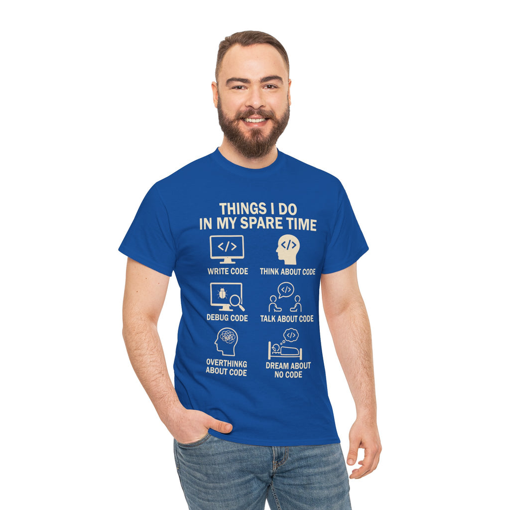 Things I Do in My Spare Time (Code) Unisex Heavy Cotton T-Shirt