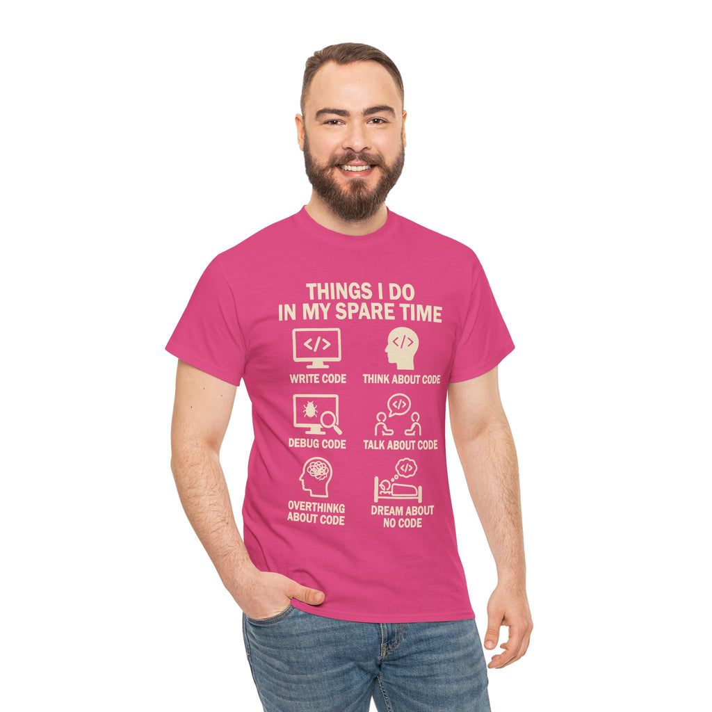 Things I Do in My Spare Time (Code) Unisex Heavy Cotton T-Shirt