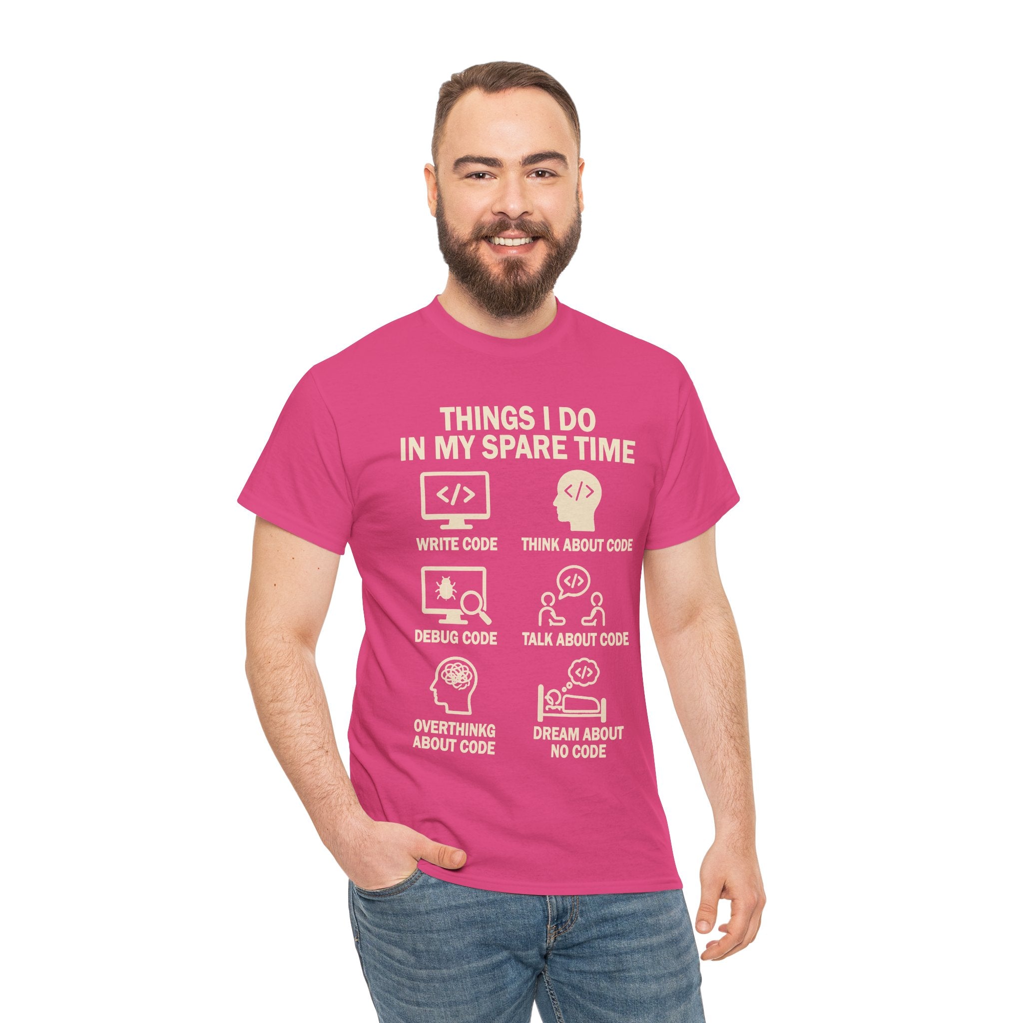 Things I Do in My Spare Time (Code) Unisex Heavy Cotton T-Shirt