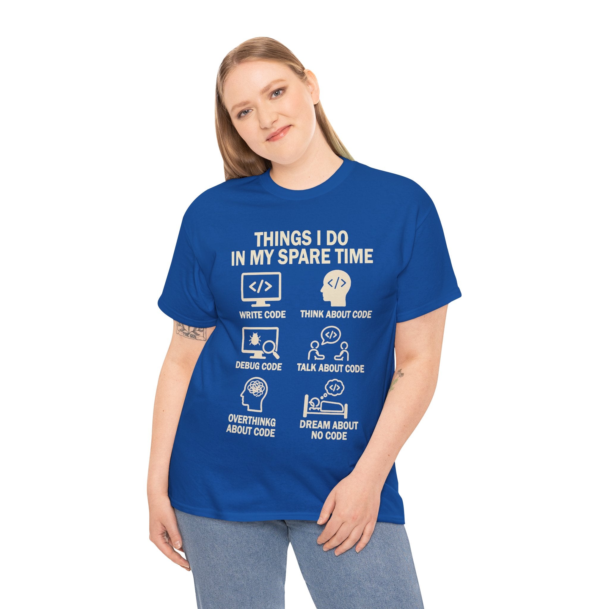 Things I Do in My Spare Time (Code) Unisex Heavy Cotton T-Shirt