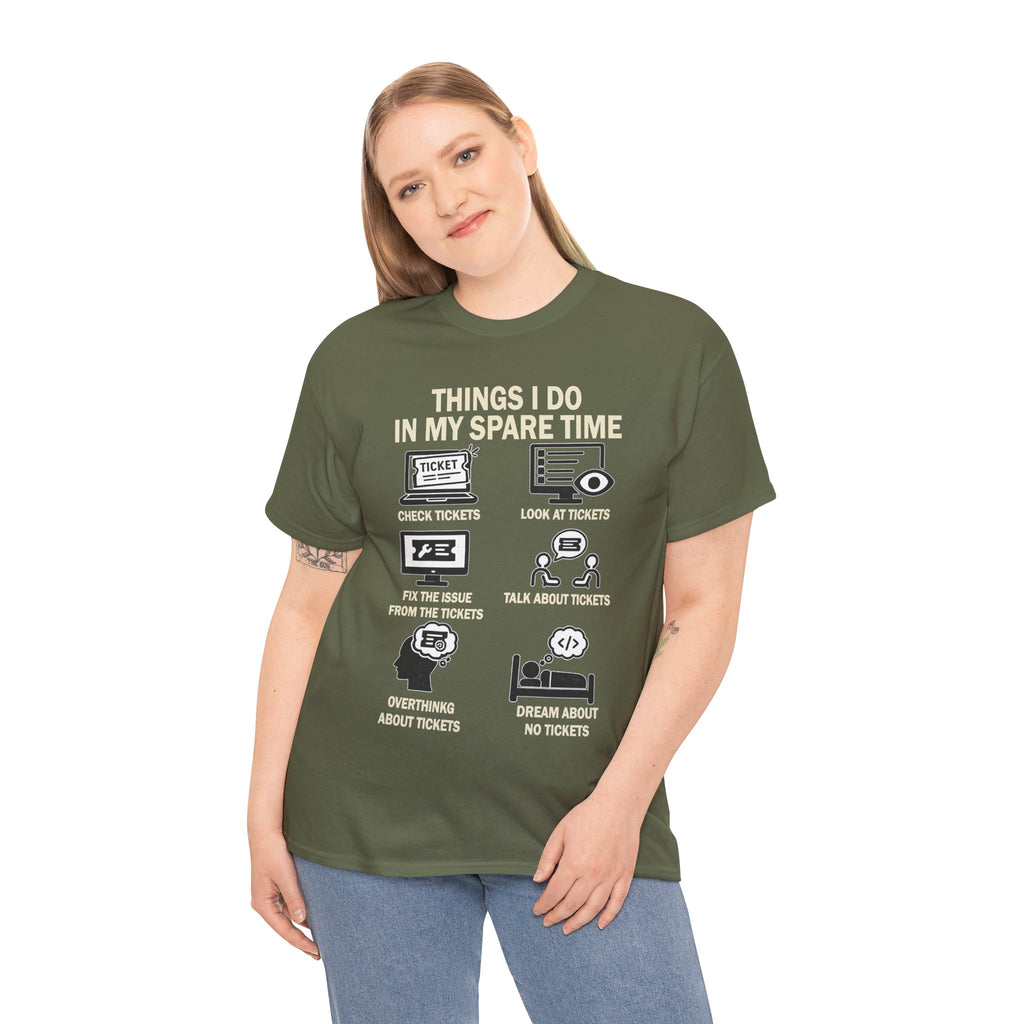 Things I Do In My Spare Time Ticket Obsessed Unisex Heavy Cotton T-Shirt