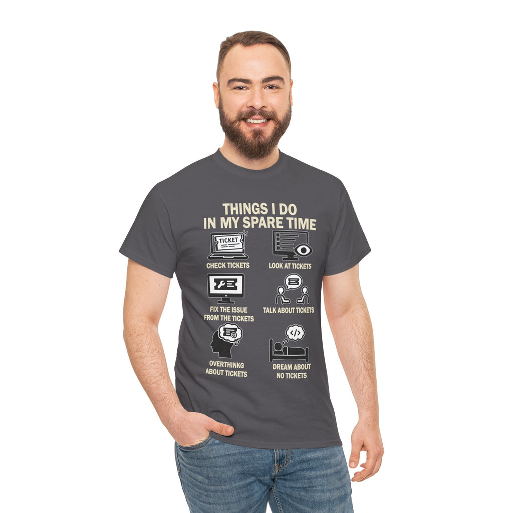 Things I Do In My Spare Time Ticket Obsessed Unisex Heavy Cotton T-Shirt