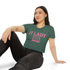 IT Lady with Laptop Crop Top T-Shirt