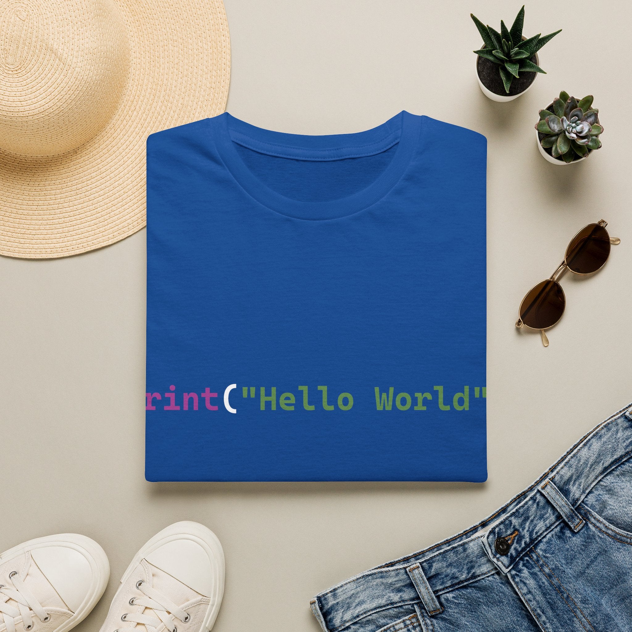 Front: print("Hello World") Back: Hello World Programmer Unisex Softstyle T-Shirt