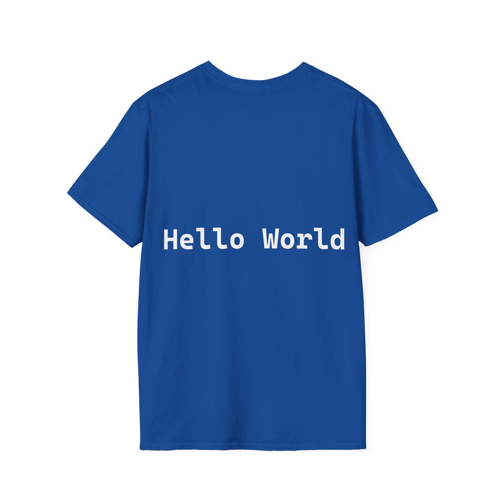Front: print("Hello World") Back: Hello World Programmer Unisex Softstyle T-Shirt