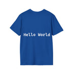 Front: print("Hello World") Back: Hello World Programmer Unisex Softstyle T-Shirt