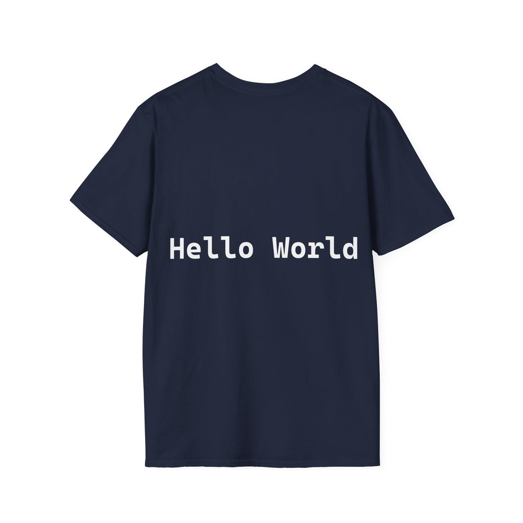 Front: print("Hello World") Back: Hello World Programmer Unisex Softstyle T-Shirt