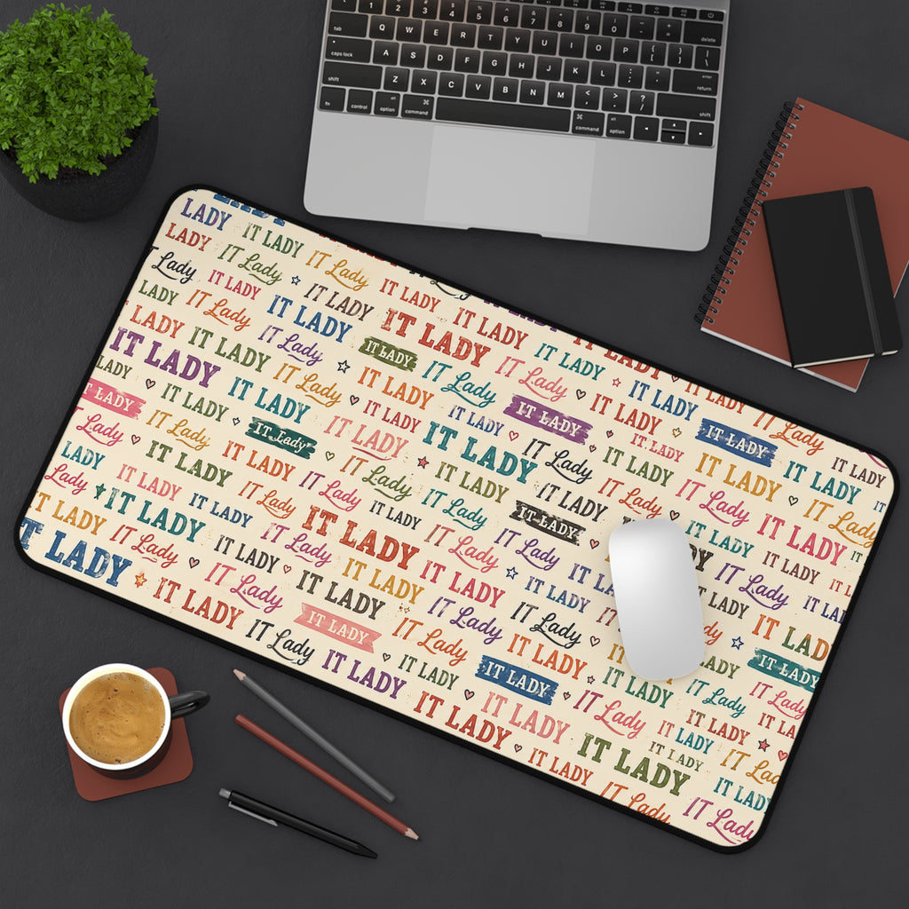 IT Lady Pattern Desk Mat- Colorful Mouse Pad
