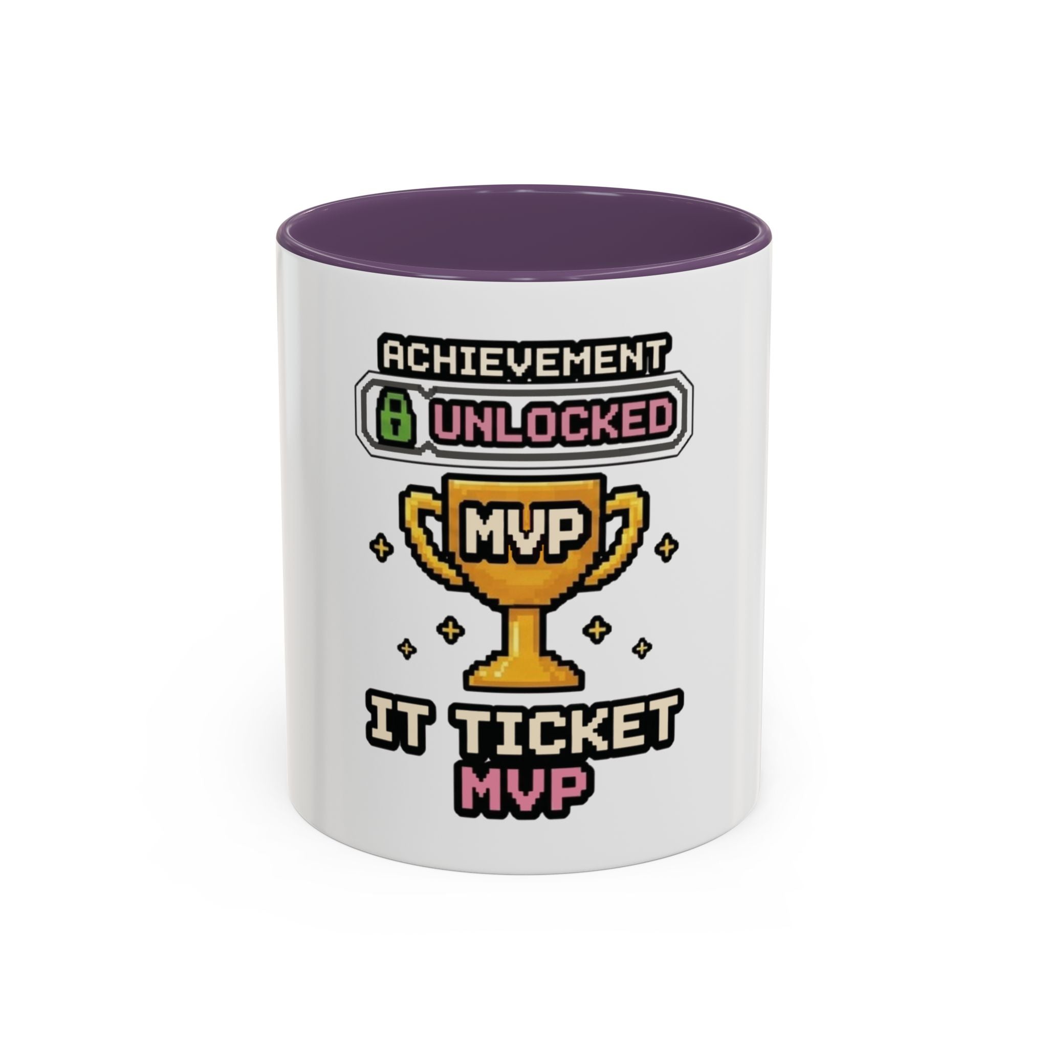 Achievement Unlocked IT Ticket MVP Coffee Mug - Gamer Tech Support Gift (11/15oz)