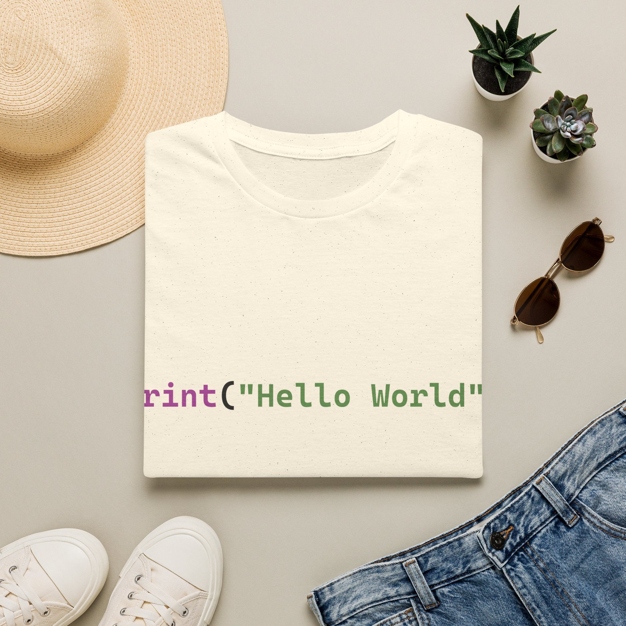 Front: print("Hello World") Back: Hello World Programmer Unisex Softstyle T-Shirt