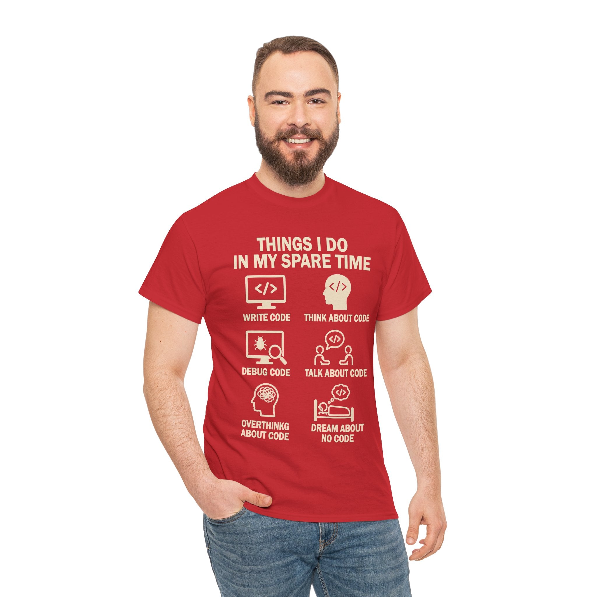 Things I Do in My Spare Time (Code) Unisex Heavy Cotton T-Shirt