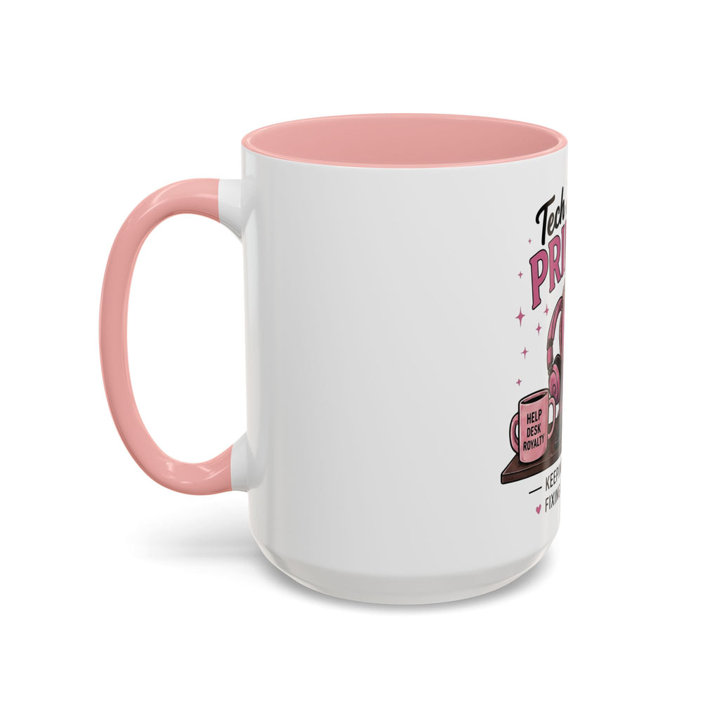 Coffee First Tickets Accent Mug - Funny Pink Heart Coffee Lover Gift (11/15oz)