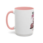 Coffee First Tickets Accent Mug - Funny Pink Heart Coffee Lover Gift (11/15oz)