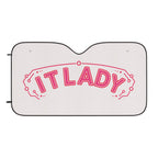 Car Sun Shade - "IT LADY" Pink Tech Logo Front Windshield Protector