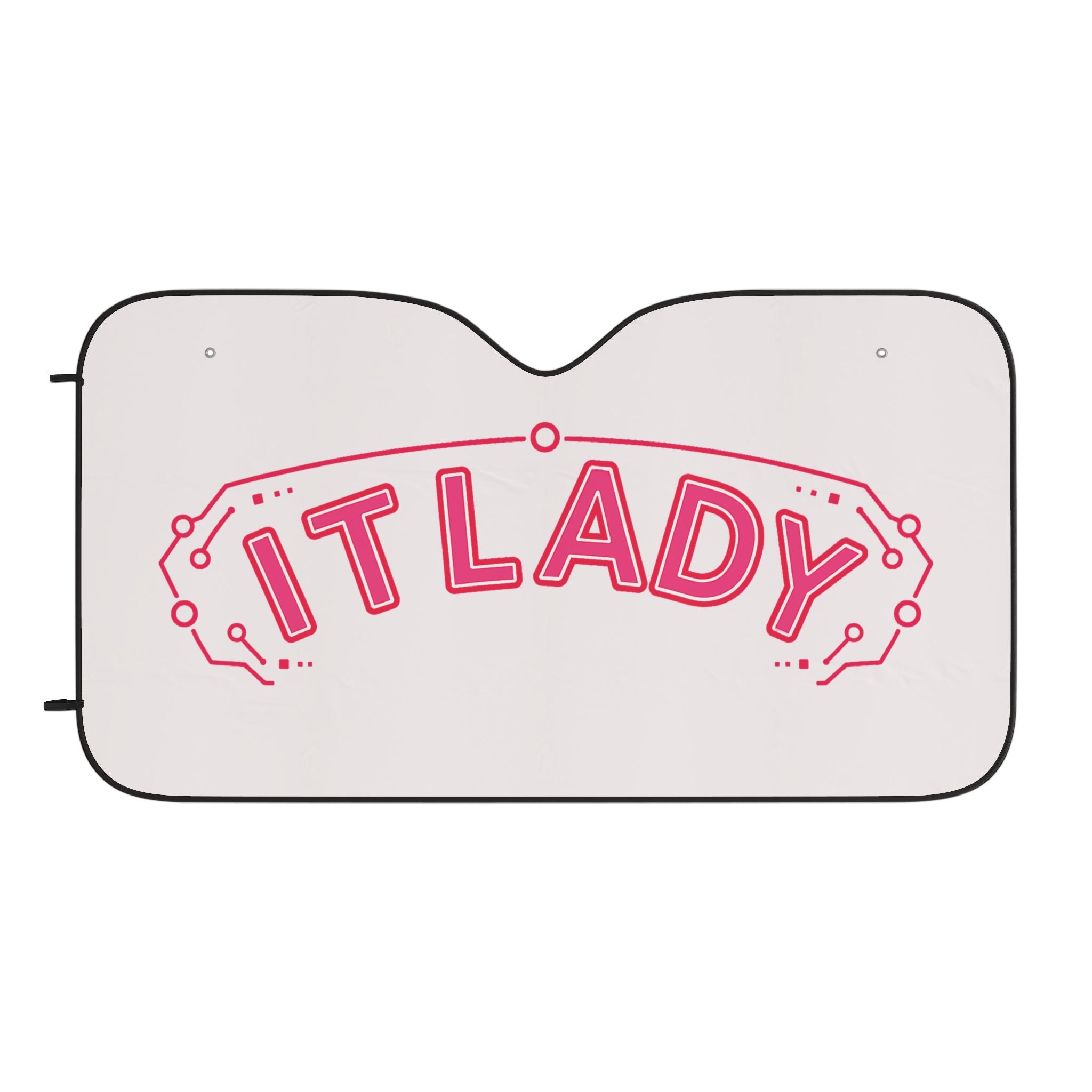 Car Sun Shade - "IT LADY" Pink Tech Logo Front Windshield Protector